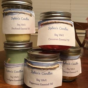Homemade soy essential oil candles